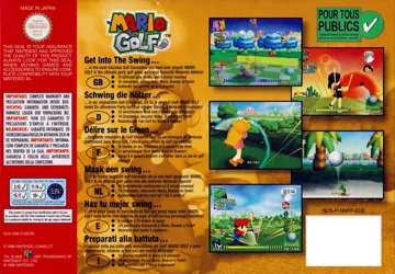 Mario Golf (Europe) box cover back